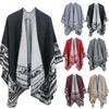 Women Winter  Warm Oversized Printing Blanket Cape Wraps Shawl Cardigans