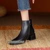 Модные женские ботильоны на толстом каблуке, короткие ботинки, модная зимняя повседневная обувь для женщин, удобная осенняя повседневная офисная женская обувь, размер 40
