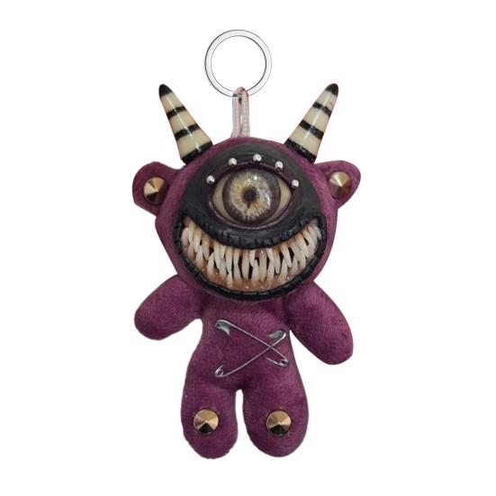 Gothic Halloween Keychain Handcrafted Punk Rock Keychain with Weird Horror Doll Design Backpack Accessories