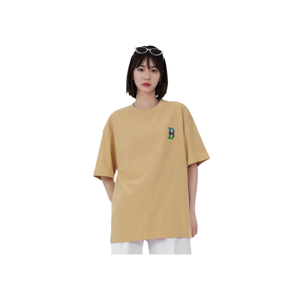 Новая футболка MLB Бостонская команда Унисекс Бежевый Желтый 3ATSM1643-43BGS