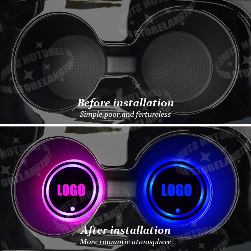 Q13-GTC Logo Car USB Color Water Coaster Car Interior Ambience Lighting Mat For Vauxhall Opel OPC Line Rocks Corsa Astra Decorative
