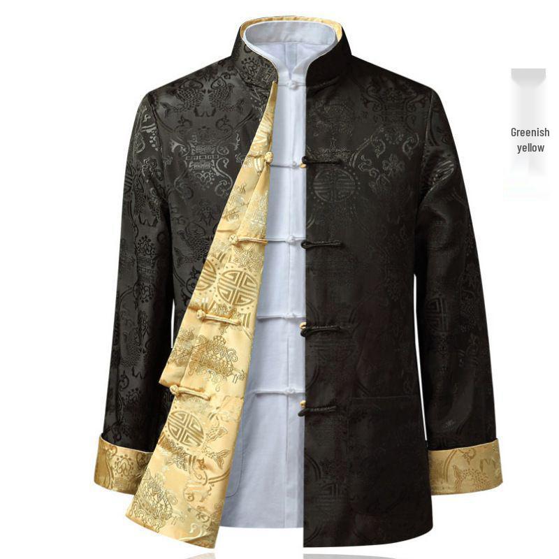 Мужской двусторонний пиджак Тан - Весенне-осенний повседневный ханьфу для папы и дедушки
