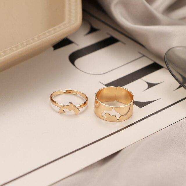 Модные золотые кольца с пламенем для женщин и мужчин, комплект колец для влюбленных пар, помолвка, свадьба, открытые кольца, ювелирные изделия