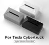 Car Tissue Box for Tesla Cybertruck Seat Back Hanging Silicone Tissue Holder Box With Fix Strap Auto Interior Accessories