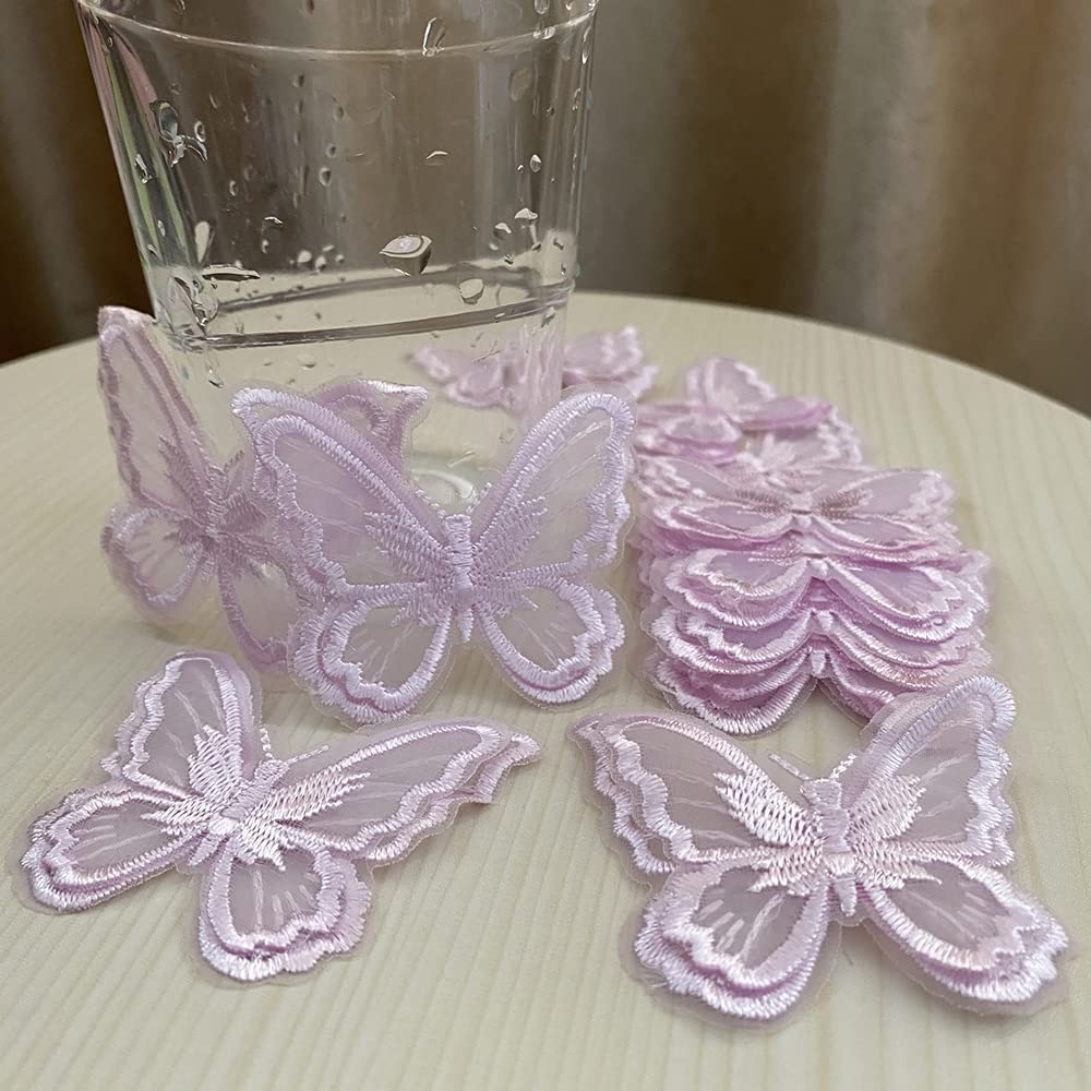 10 шт. двухслойная нашивка с бабочкой, вышивка, шитье, ремонт кружева, сделай сам, ремесленный декор, аппликация 6*5 см
