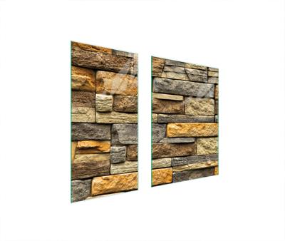 СТЕКЛЯННАЯ ЗАЩИТНАЯ ПАНЕЛЬ ДОСКА 75x52 КИРПИЧ