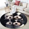 Shih Tzu Round Area Rug,Carpet Rug for Living Room Bedroom Sofa Playroom Decor,Non-slip Floor Mat