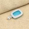 Стерлингового серебра 925 пробы Синий халцедон Драгоценный камень Ювелирные изделия ручной работы Изысканный кулон
