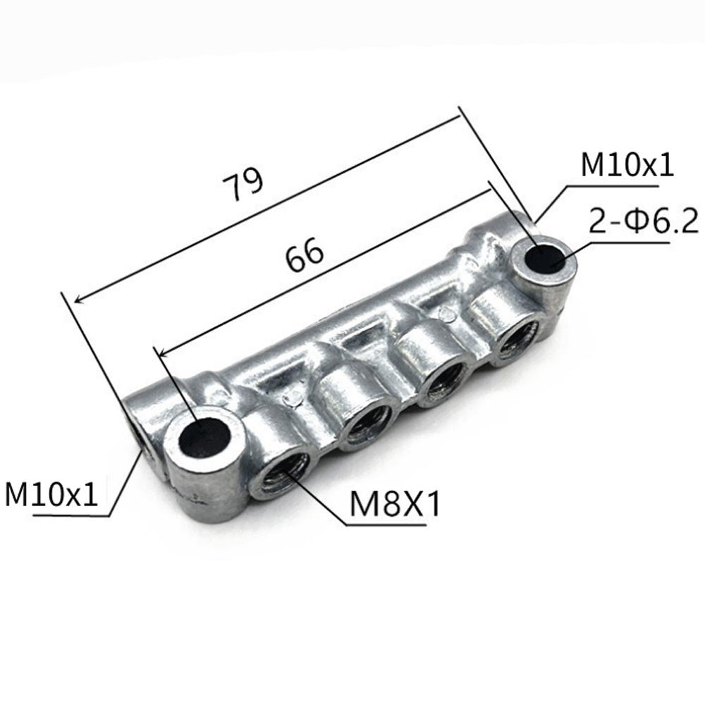 M8 M10 Pitch 1mm 2 3 4 5 6 7 8 10 Ways 4-12 Ports Zinc Alloy Resistance Oil Distributor Block Splitter Lubrication System