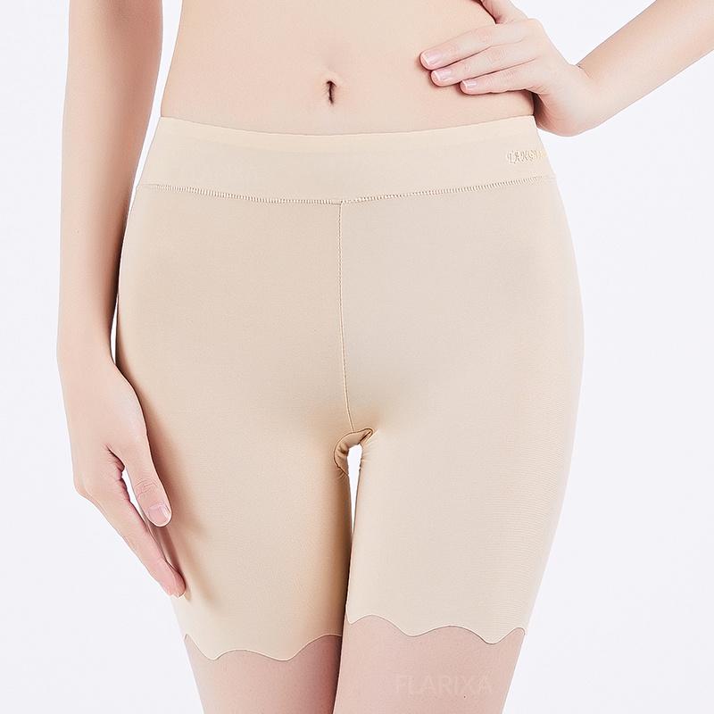 Flarixa Seamless Ice Silk Safety Shorts for Women Plus Size Safety Pants Summer High Waist Shorts Under Skirt Boxer Panties 4XL
