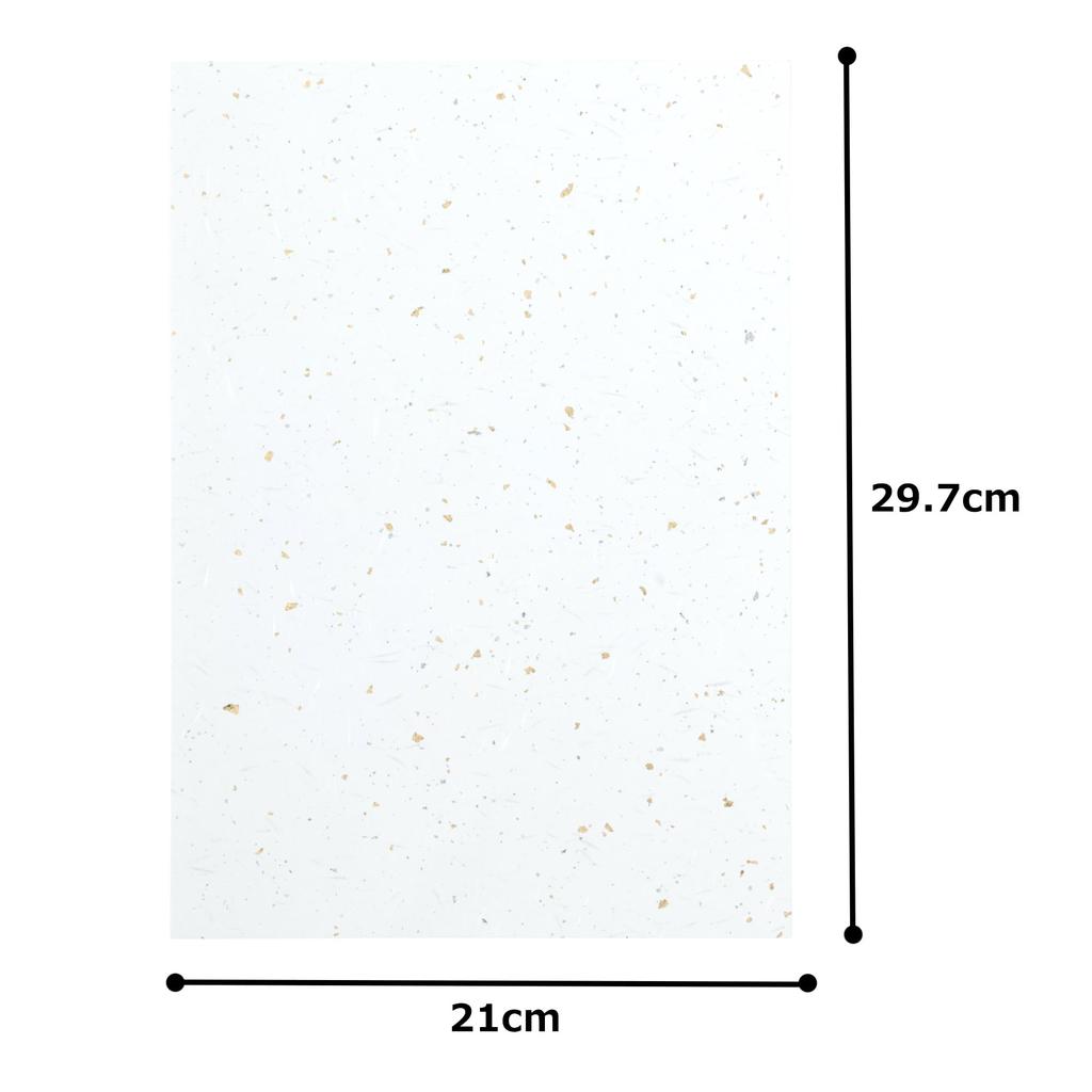Kawasumi Washi A4 21 x Echizen Washi with Gold and Silver 100 Sheets Paper, Size, 29.7 cm, Sand, White, Printer-Compatible,