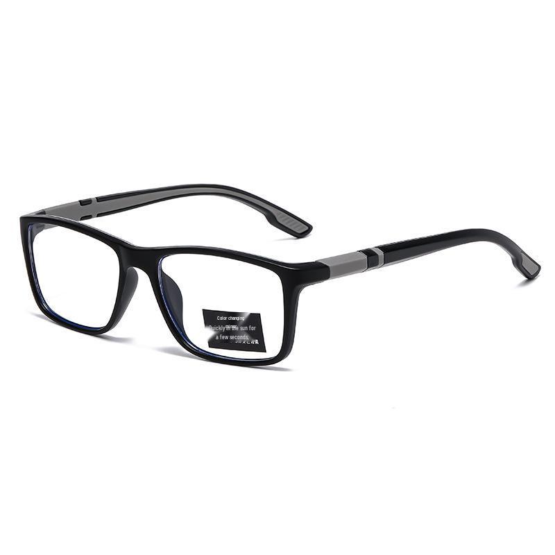 Ultralight Sport Square Photochromic Anti-Blue Light Reading Glasses for Middle-Aged and Elderly