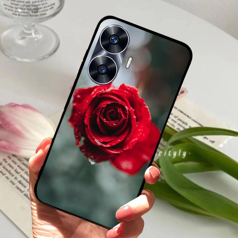Для Realme C55 Чехол Крутой Черный Мягкий Силикон ТПУ Бампер Защитный Чехол Для Телефона Для OPPO Realme C55 C 55 Чехол Fundas Оболочка Coque