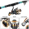 Телескопическая спиннинговая удочка с набором спиннинговых катушек 13 + 1BB Портативная спиннинговая удочка, набор для комбинированной удочки для окуня