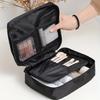 1 шт. Водонепроницаемая черная дорожная косметичка – Портативный органайзер для косметики с сетчатыми карманами и отделениями на молнии для кистей, дорожная косметичка