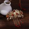 Заколка для волос с бисером и жемчугом, корейские шпильки ханьфу, свадебный головной убор, женские палочки для волос, китайская вилка для волос