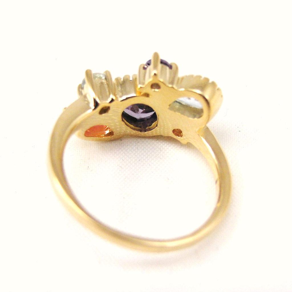 Пурпурное розовое синее позолоченное кольцо 'Merveilles'