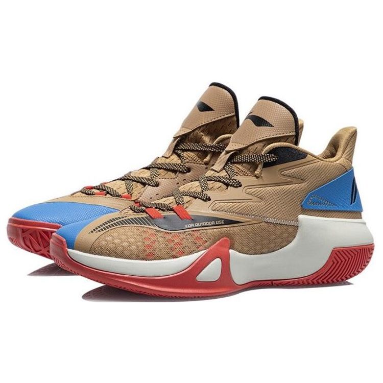 Баскетбольные кроссовки Li Ning Speed SE прочные нескользящие среднего размера мужские баскетбольные кроссовки коричневые ABPR061-4