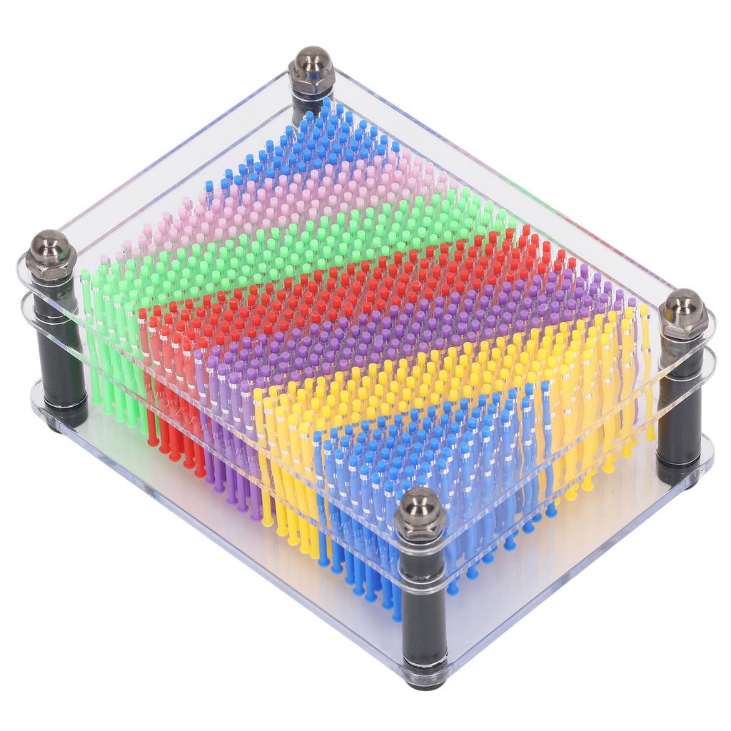 3D Pin Art Toy Colorful Plastic Pin Art Board 3D Needle Art Toy for Kids Children Gift White