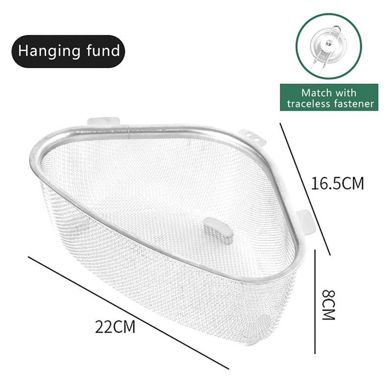 Stainless Steel Kitchen Sink Drain Basket Triangle Food Vegetables Peel Egg Filter Storage Organizer Kitchen Drainier Shelf Rack