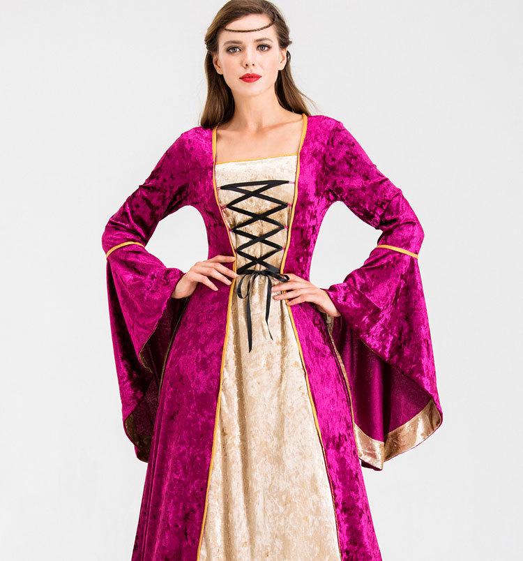 2019 European Retro Court Long Dress – Luxury Halloween Queen Costume Role Play Princess Outfit