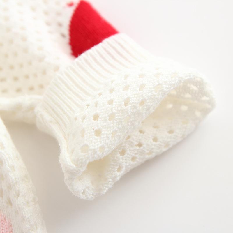 Детский весенне-осенний кардиган для малышей, вязаный свитер, ажурный топ, верхняя одежда, девочки любят тонкую куртку