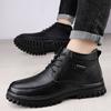 Осенне-зимние походные ботинки для мужчин, мужская повседневная обувь для улицы, нескользящие ботильоны на шнуровке, роскошные теплые ботинки с плюшевым мехом