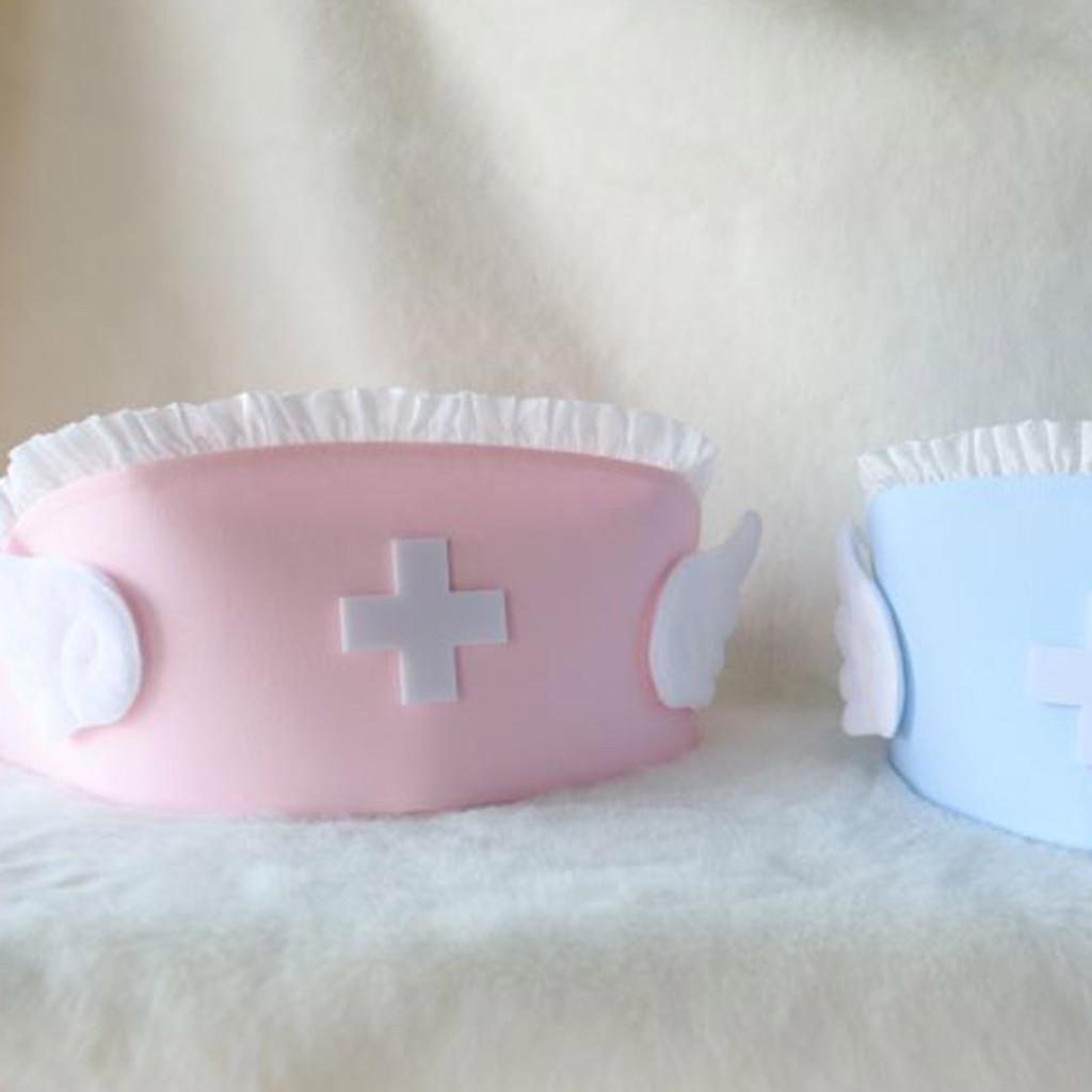 Adult Nurse Hat with Angel Wings Decoration Nursing Hat Costume Accesories Halloween Role Play Party for Women