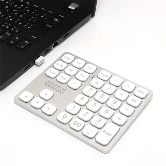 Miyoshi MCO Wireless Numeric Keypad for Windows with Directional Keys, 2.4GHz Connection, 36 Keys, Type-C Rechargeable, Approximately 75 Hours of