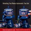 Blue and White Porcelain Kung Fu Tea Set with Automatic Teapot