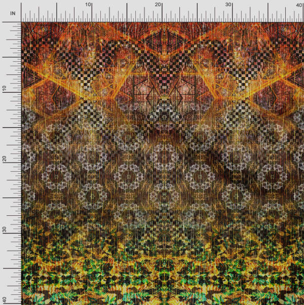 Soimoi Японская креп-сатиновая ткань с художественным цветочным принтом и клетчатой ​​панелью, ткань по метрам 42 дюйма