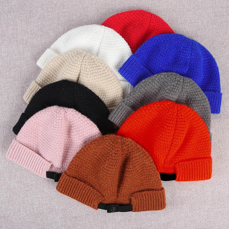 1 шт. теплая шапка-бини, зимняя бейсбольная кепка в стиле хип-хоп из акрилового волокна, мужская вязаная шапка, осенняя уличная свернутая шапка-капюшон, мягкая