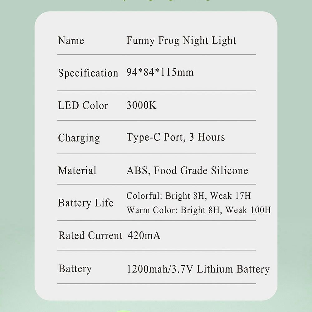 Светодиодная лампа-лягушка, ночник, силиконовая ночная лампа для сна, милая детская лампа на прикроватной тумбочке