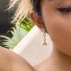 Elegant Gold Plated Zircon Fish Earrings Minimalist Drop Design For Women Stylish Accessory