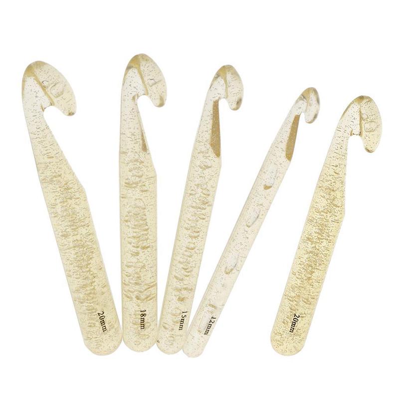 Chunky Crystal Crochet Hook Needle Knitting Wool Hook Craft 12 15 18 20 25mm