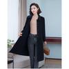 Elegant Pure Color Double Faced Wool Coat Women Slim Fit Mid Long High Quality Autumn Winter Trench Coat