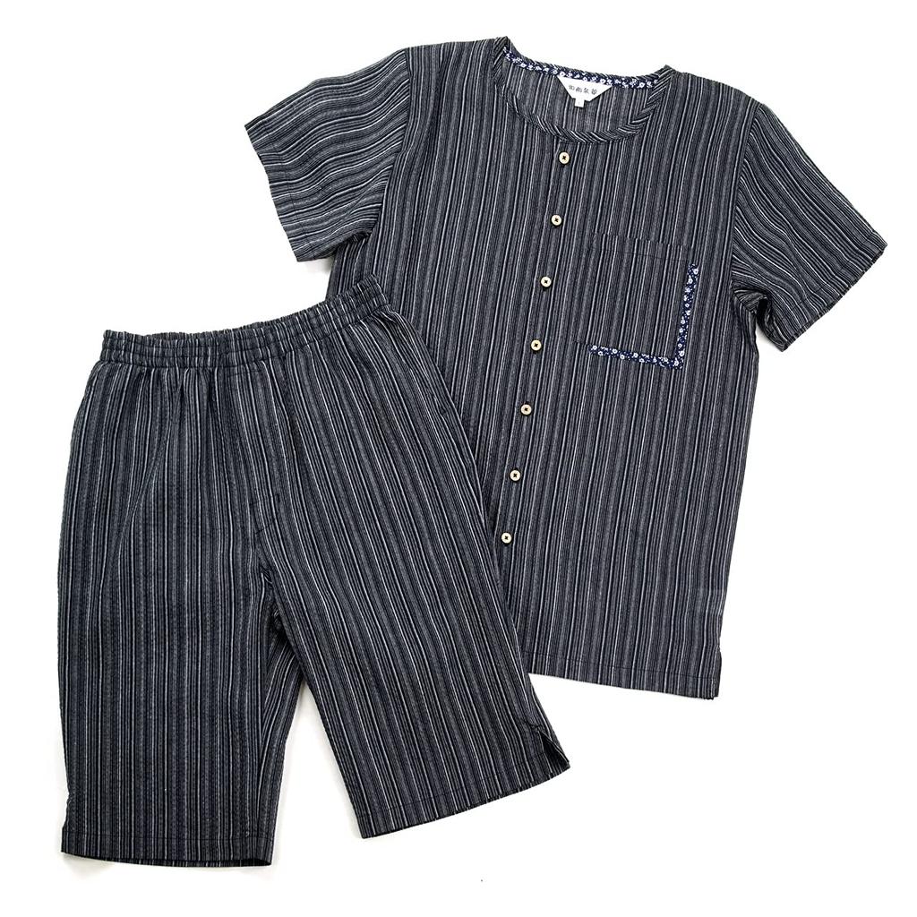 Джинбей Хенли Рубашка и Шорты из Джинбей Доступны размеры, включая вертикальную полоску и маленький [Мужской7] Мужской Комплект Полной длины Материал. М-4Л,