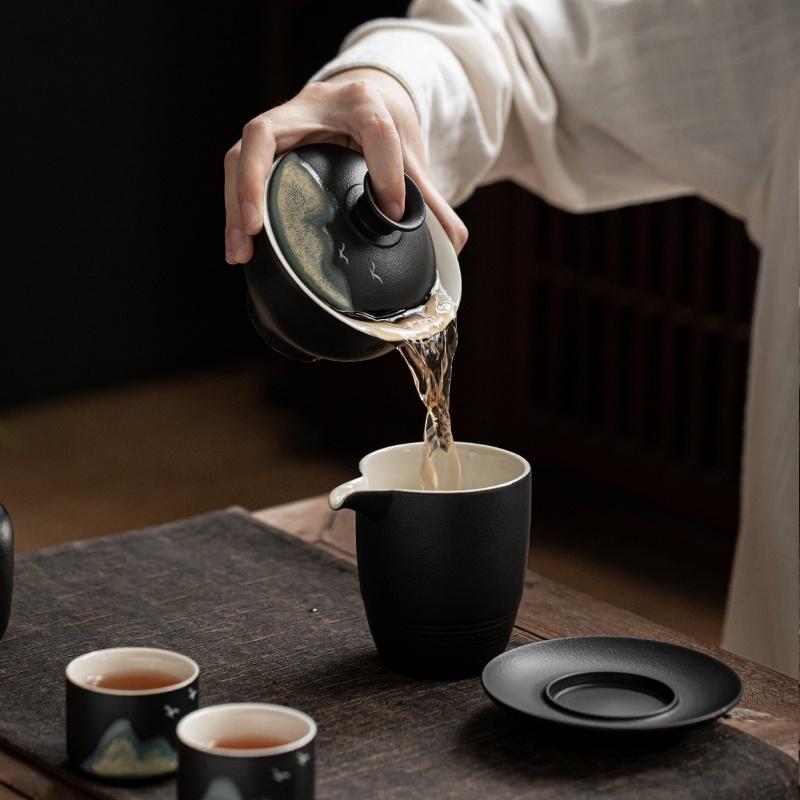 170 мл Керамическая чаша с крышкой Расписанная вручную чаша для подношения чая Чаша для чая в японском стиле