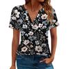 Women's T Shirt Tee Printed Short Sleeve Daily Weekend Fashion Basic V Neck Regular Top