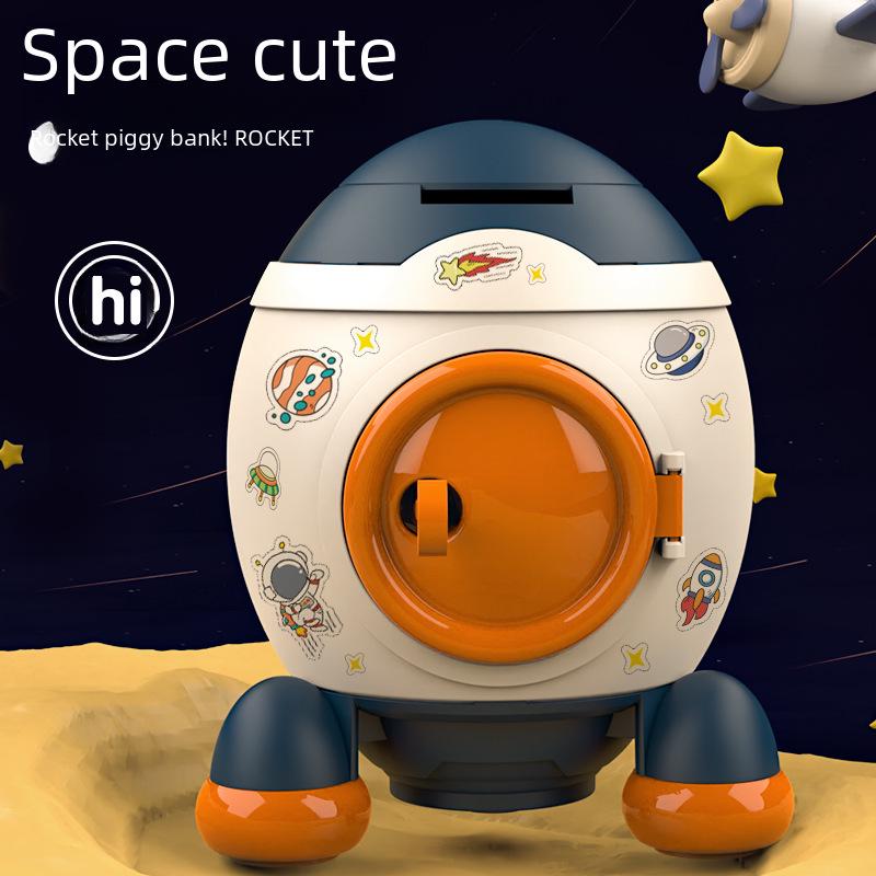 Детская мультяшная копилка-ракета - Игрушка для мальчиков и девочек