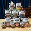 Fashion Dressed Up Hippo Plush Toy Cartoon Stuffed Animal Hippos Plushies With Shirt Bag Pendant Cartoon Key Chain Gifts