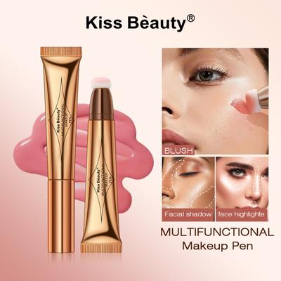 Многофункциональный макияж-ручка Kissbeauty Жидкие румяна Хайлайтер Жемчужная ручка для контуринга Мелкий глиттер Естественно осветляет лицо