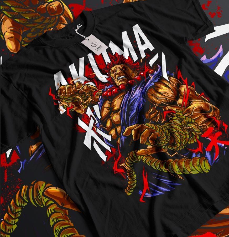 Футболка Акума Гоки Каратэ Street Fighter Видеоигры Боевая футболка Графическая футболка