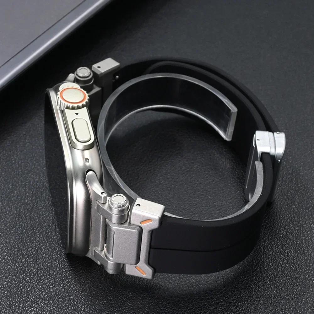 Силиконовый ремешок-петля для Apple Watch Ultra 2 49 мм 10 46 мм Спортивный магнитный браслет для iWatch Series 9 8 7 45 мм 6 5 SE 44 мм