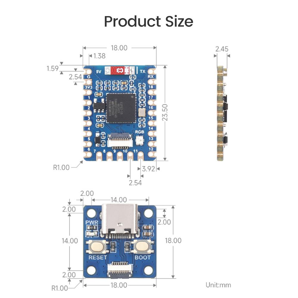 ESP32-S3- Mini Development Board WiFi Bluetooth Ultra-small Size ESP32 C3 S3 ESP 32  Electronic Component Kit