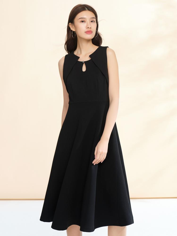Velwin Spring New Versatile Elegant Fashion Style Sleeveless Long Dress for Women