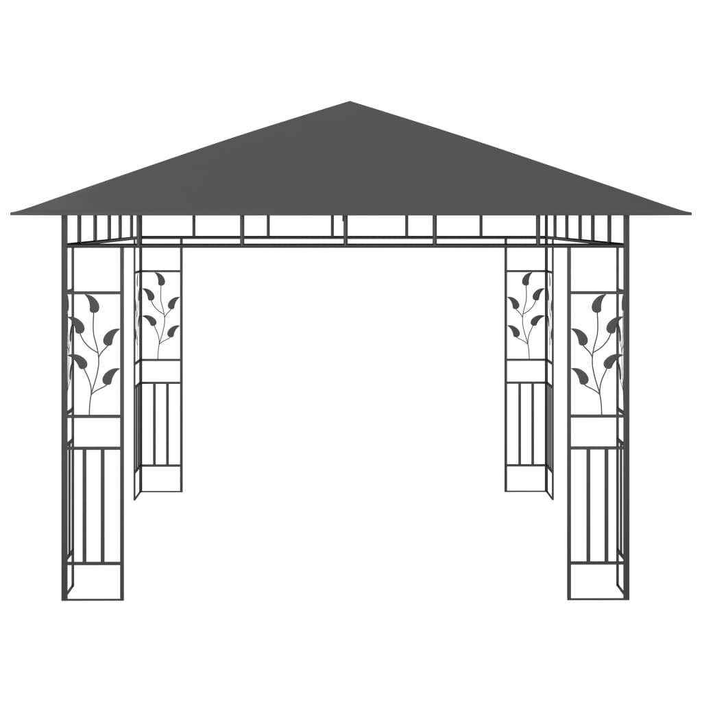 Gazebo with Mosquito Net 3 x 3 x 2.73 m Anthracite 180 g m²