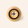 Ring Finishing Touch, Retro Coat Decorative Buttons, Inverted Edge, Four-Eye Black Circle, Wooden Buttons, Sweater Personalized Buttons