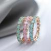 Fashion Frosted Color Cubic Zirconia Personality Finger Rings Women's Party Wedding Jewelry Gifts