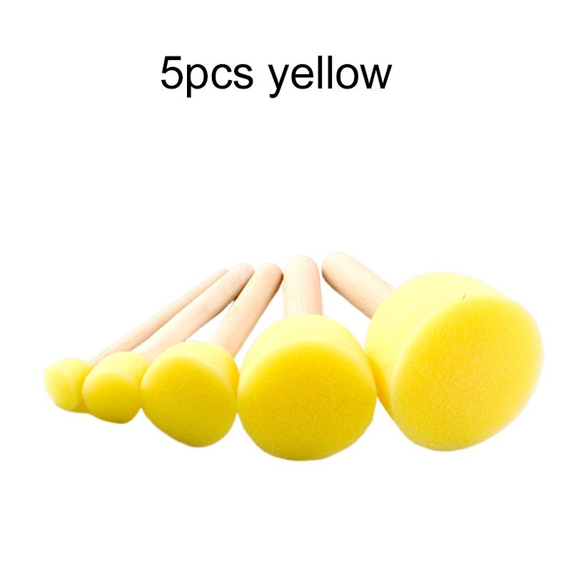 5 шт. Губка для рисования, кисть, форма гриба, гладкая деревянная ручка, инструмент для рисования граффити, художественные принадлежности, мягкая впитывающая TMZ